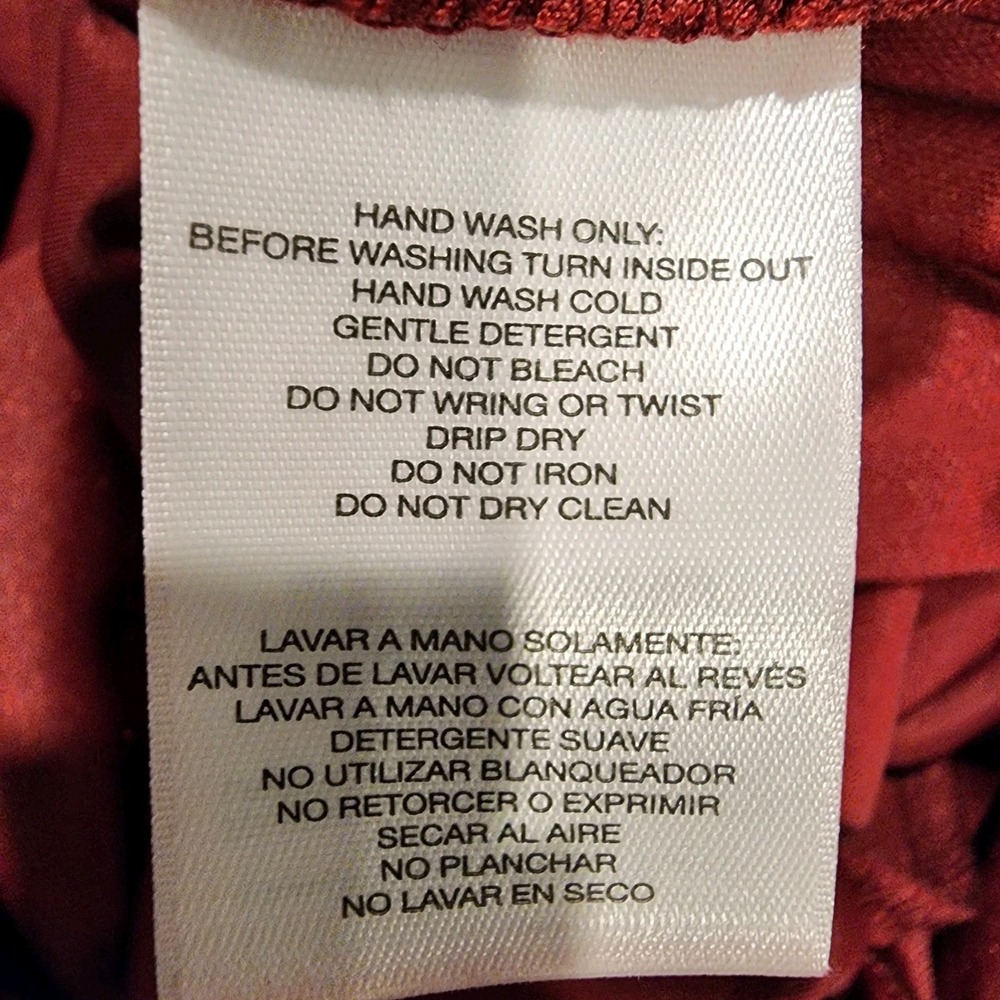 ANNE KLEIN Red Dress Womens 12 Sparkle Faux Wrap Rhinestone Buckle Cocktail Xmas - Picture 14 of 15